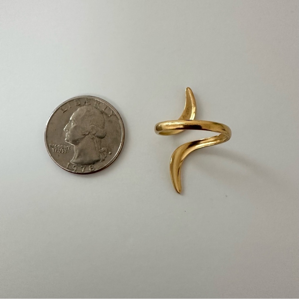 18K Gold Plated Geometric Open Rings - Picture 4 of 4